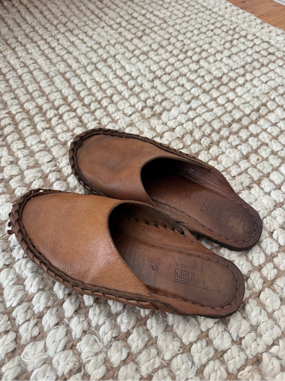 Mohinders Solid Slide, Size 6, Natural Leather